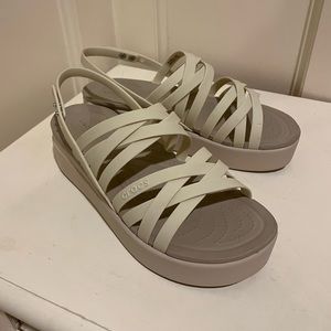 CROCS Women's Sandals - Cream and Tan